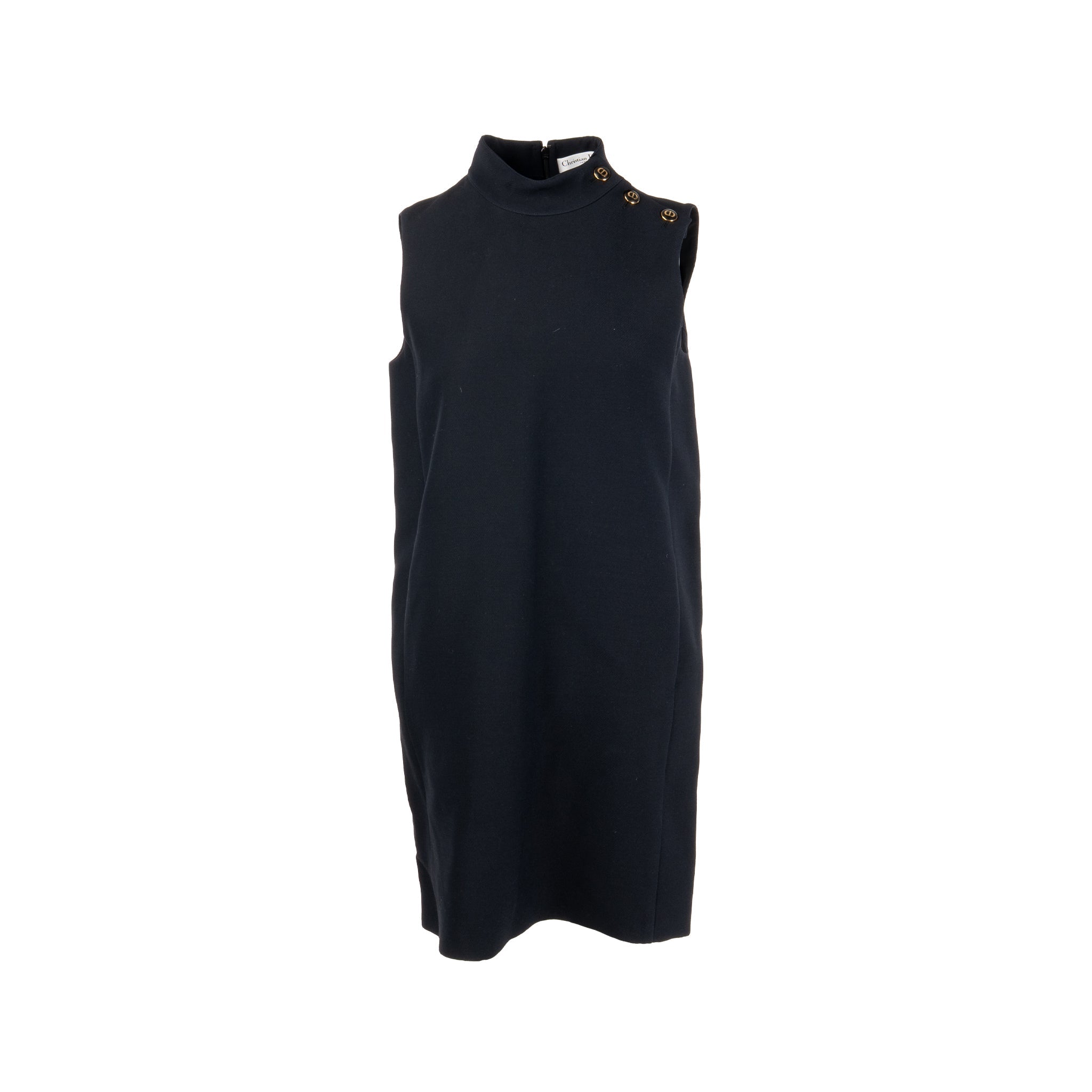 dior-size-36-sleeveless-dress-wool-silk-black