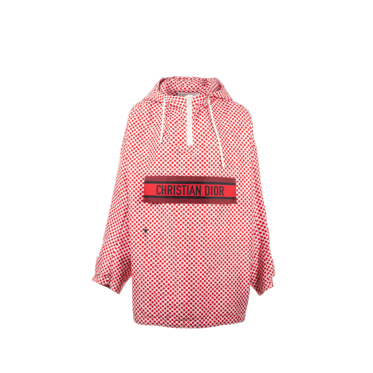 dior-size-m-christian-dior-signature-band-hooded-anorak-coat-polyester-red-white