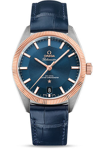 omega-constellation-globemaster-co-axial-master-chronometer-watch-39-mm-steel-and-sedna-gold-case-sedna-gold-fluted-bezel-blue-dial-blue-leather-strap-130-23-39-21-03-001