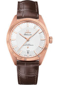 omega-constellation-globemaster-co-axial-master-chronometer-watch-39-mm-sedna-gold-case-fluted-bezel-silvery-dial-brown-leather-strap-130-53-39-21-02-001