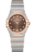 omega-constellation-manhattan-quartz-watch-28-mm-steel-and-sedna-gold-case-diamond-paved-bezel-brown-diamond-dial-131-25-28-60-63-001