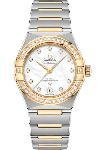 omega-constellation-manhattan-co-axial-master-chronometer-watch-29-mm-steel-and-yellow-gold-case-diamond-paved-bezel-mother-of-pearl-diamond-dial-131-25-29-20-55-002