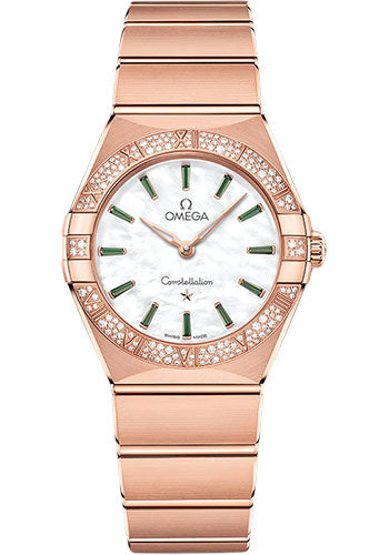 omega-constellation-quartz-28-mm-sedna-gold-case-diamond-bezel-white-mother-of-pearl-emerald-dial-131-55-28-60-55-005