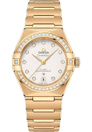 omega-constellation-manhattan-co-axial-master-chronometer-watch-29-mm-yellow-gold-case-diamond-paved-bezel-crystal-white-silvery-diamond-dial-131-55-29-20-52-002
