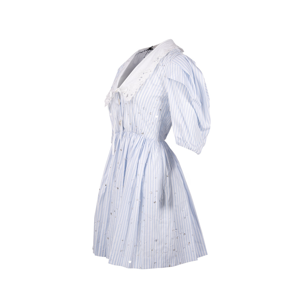 miu-miu-size-36-lace-collar-striped-dress-with-crystal-cotton-white-blue