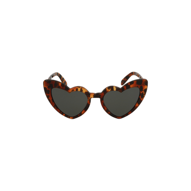 Saint Laurent Heart Sunglasses — Brown – Havana Grey 006