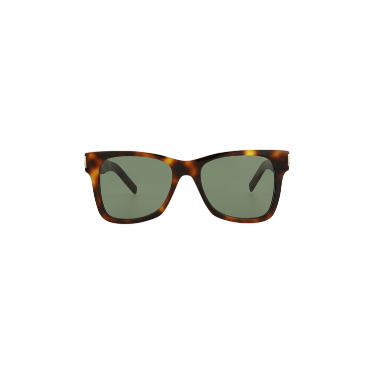 Saint Laurent Rectangular Sunglasses — Brown – Havana Green 556 002