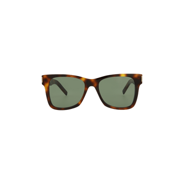 Saint Laurent Rectangular Sunglasses — Brown – Havana Green 556 002