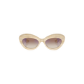 Khaite Oval Cateye Sunglasses — Cream