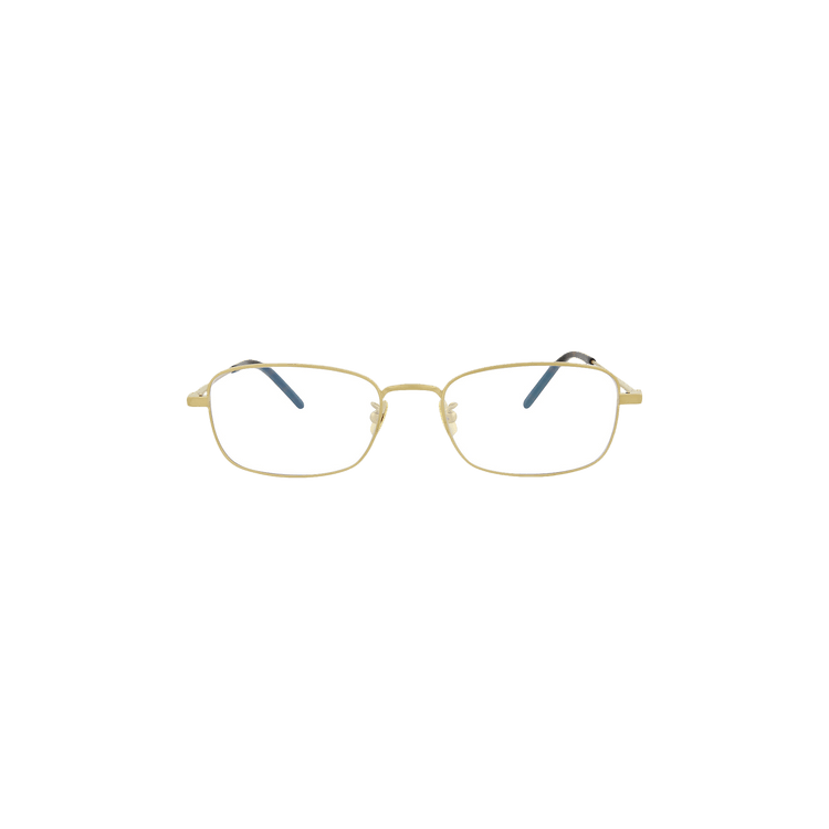 Saint Laurent Rectangular Frame Sunglasses — Gold