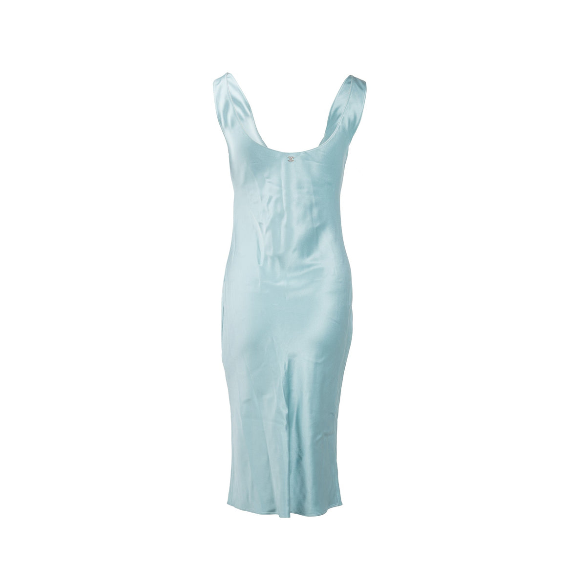chanel-size-34-23p-satin-midi-dress-silk-turquoise-blue