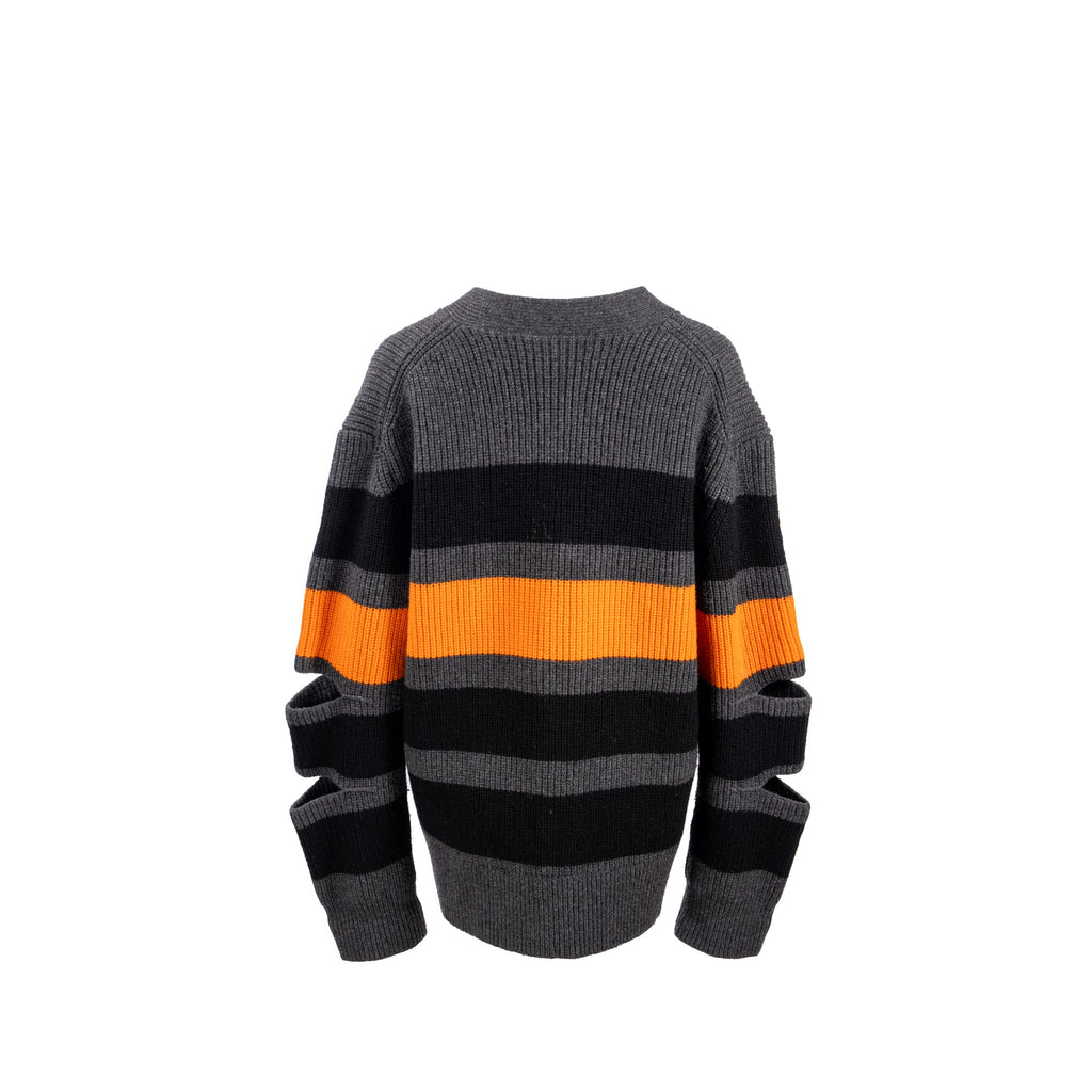 burberry-size-s-cut-out-detail-striped-cardigan-cashmere-wool-grey-orange