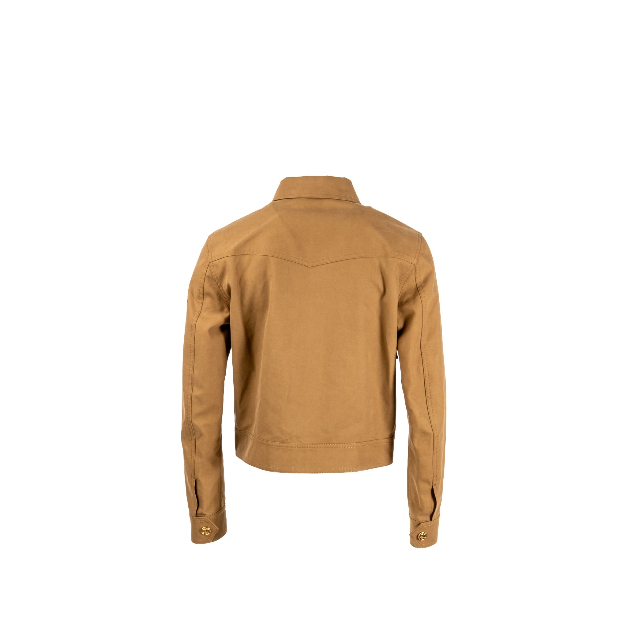 celine-size-36-western-blouson-jacket-cotton-twill-dark-beige