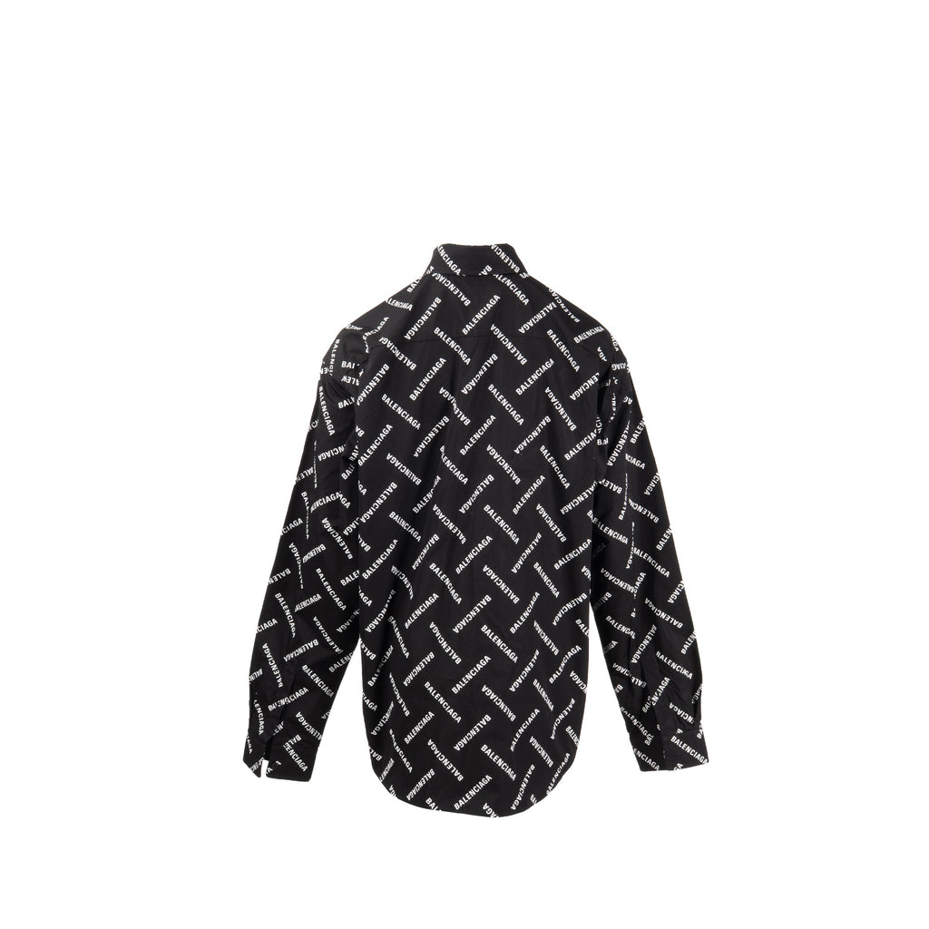 balenciaga-size-37-diagonal-print-allover-shirt-black