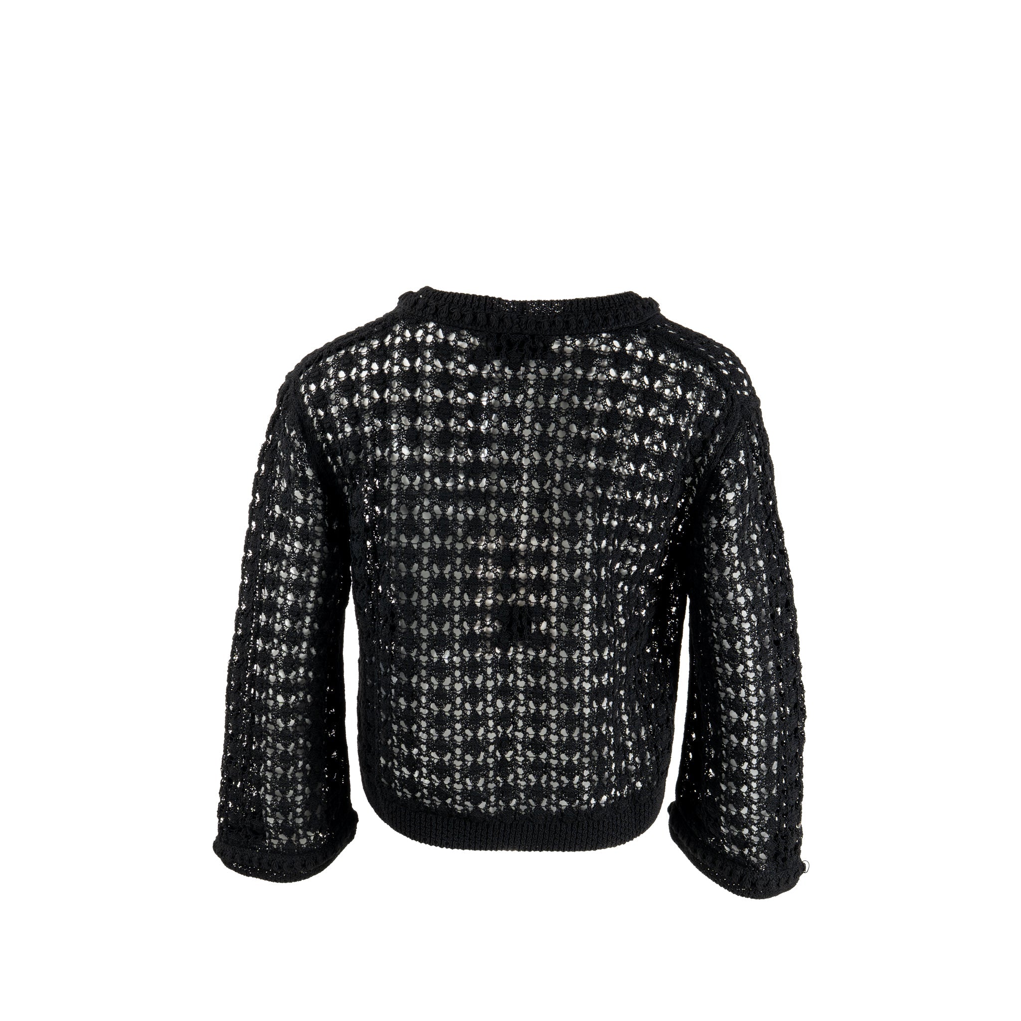 chanel-size-38-crochet-knit-cardigan-cotton-polyamide-black