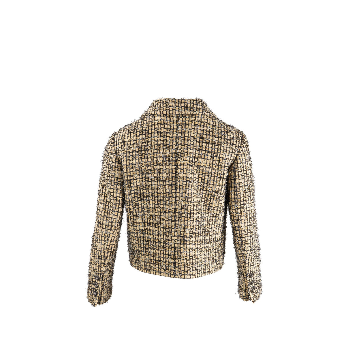 chanel-size-34-22p-lion-button-jacket-polyester-cotton-linen-yellow-black-gray