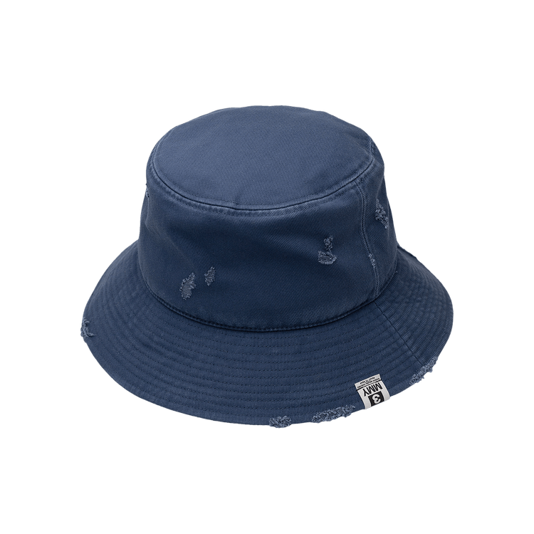 Maison Mihara Yasuhiro Damege Processing Textile Bucket Hat 'Blue'