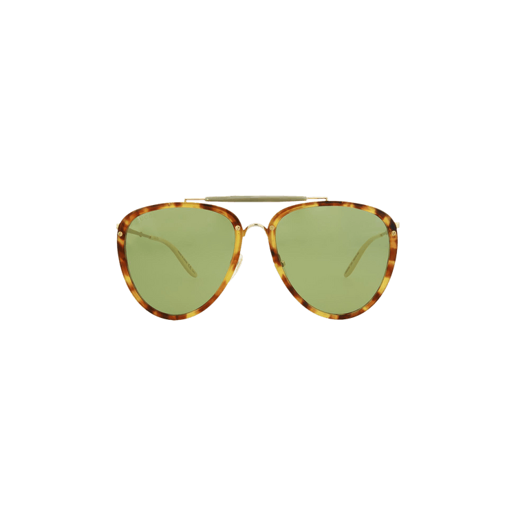 Gucci Aviator Sunglasses — Brown – Havana Gold Green GG0672S 003