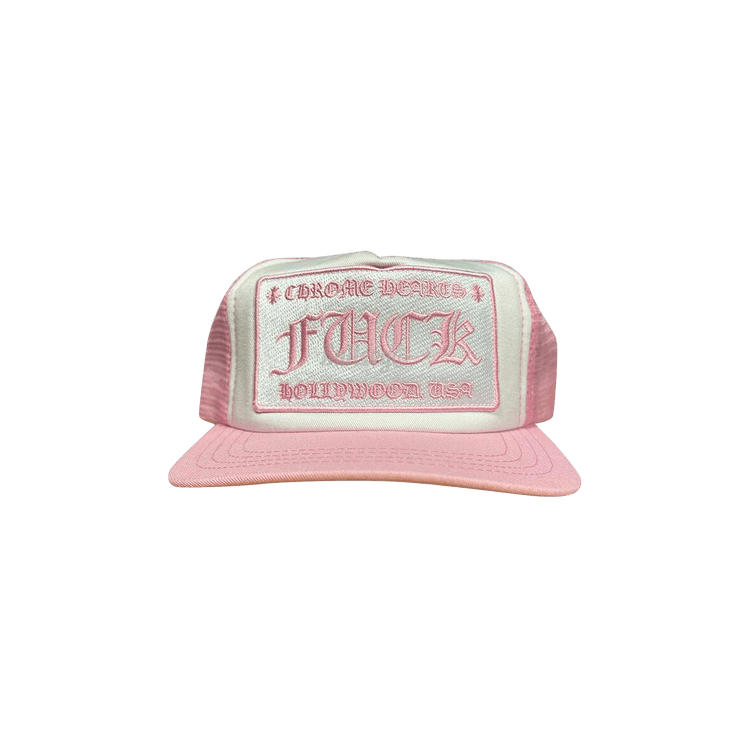 Chrome Hearts Fuck Hollywood Trucker Hat 'White/Pink'