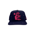 Hellstar OG Logo Snapback Hat With Rhinestones 'Navy'