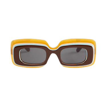 Loewe Multilayer Rectangular Sunglasses — Brown