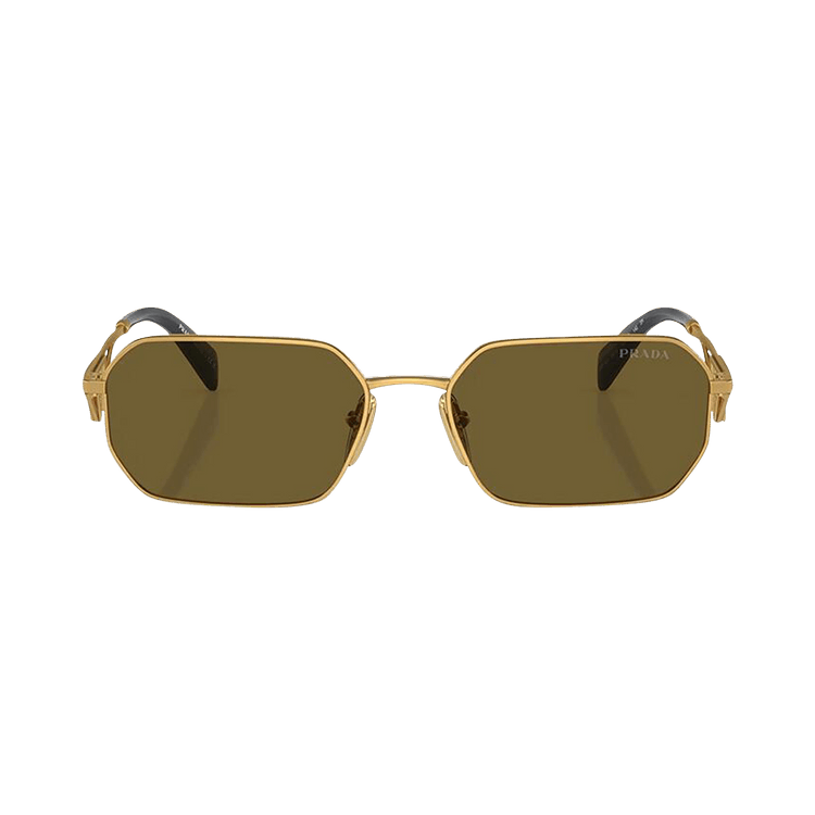 Prada Irregular Frame Sunglasses — Gold