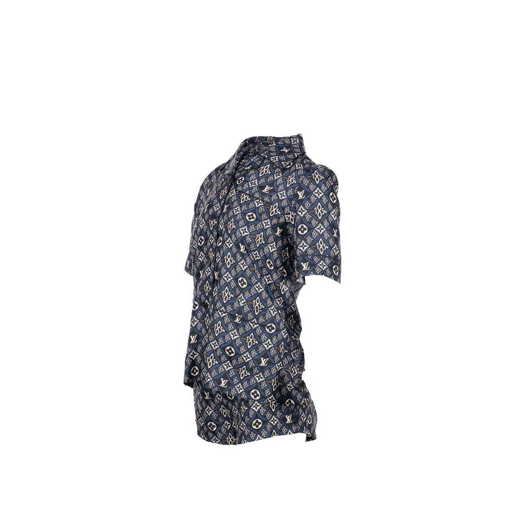 louis-vuitton-size-34-pyjama-shirt-and-shorts-silk-multicoloursell-in-a-set