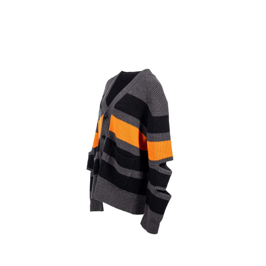 burberry-size-s-cut-out-detail-striped-cardigan-cashmere-wool-grey-orange
