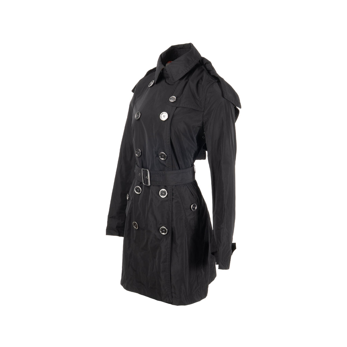 burberry-size-uk-8-brit-hooded-trench-coat-with-belt-ployester-black