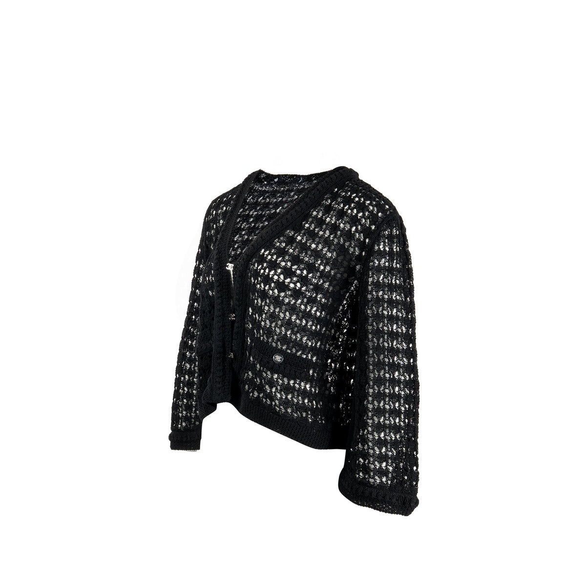 chanel-size-38-crochet-knit-cardigan-cotton-polyamide-black