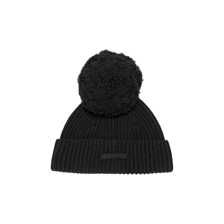 Jean Paul Gaultier Wool Beanie With Pompom 'Black'