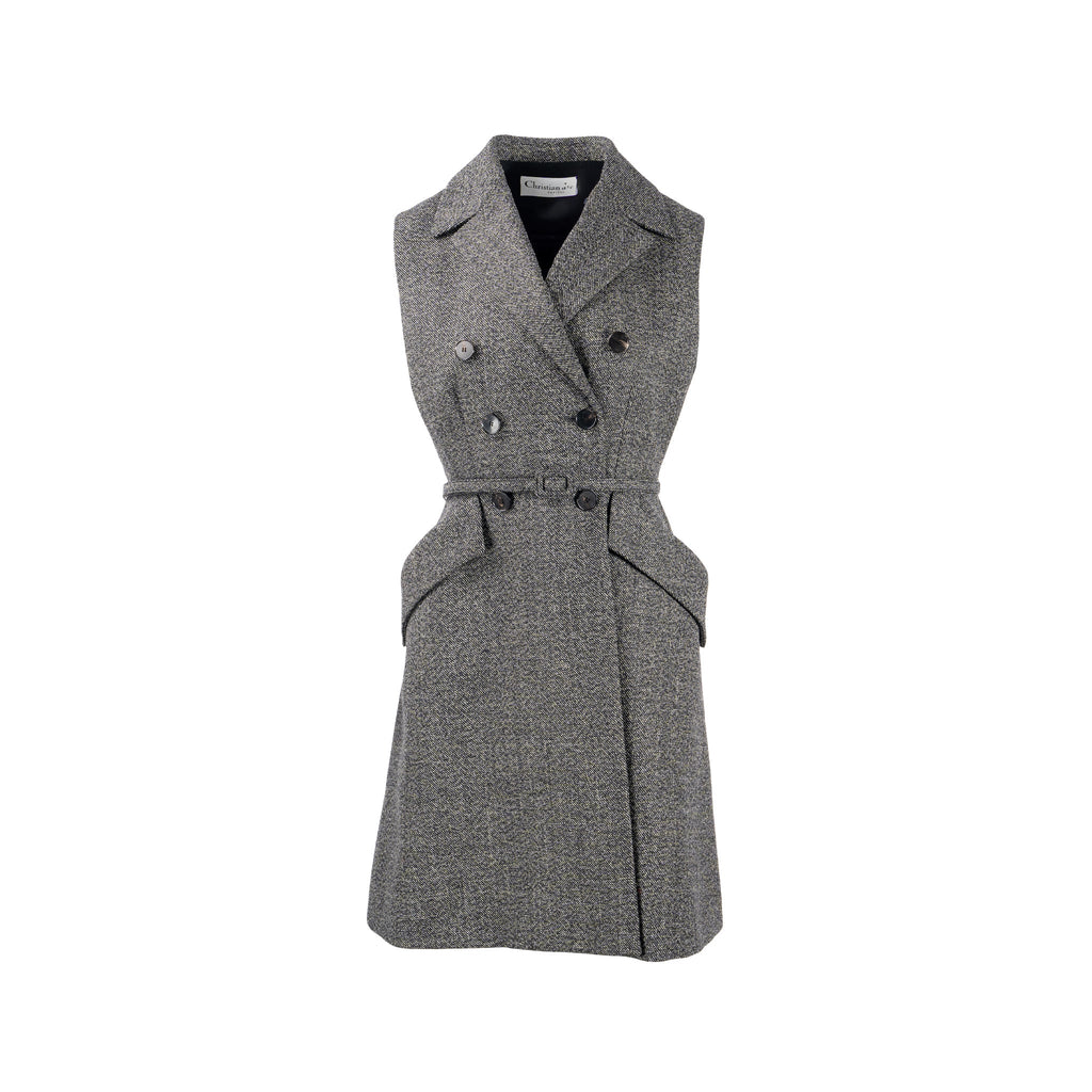 dior-size-40-sleeveless-dress-vest-with-belt-virgin-wool-grey