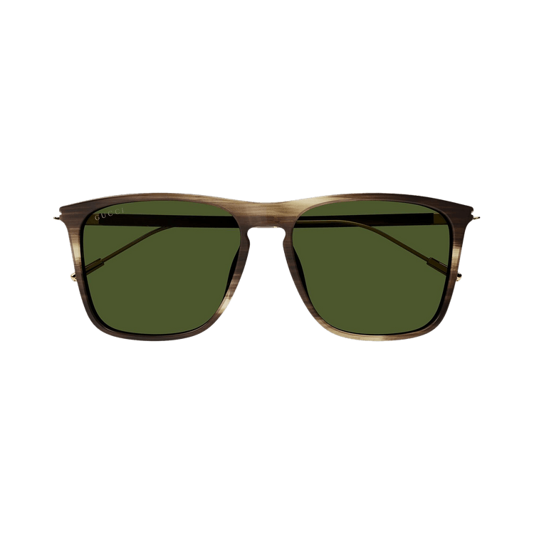 Gucci Square Sunglasses — Brown – Havana Gold Green GG1269S 003
