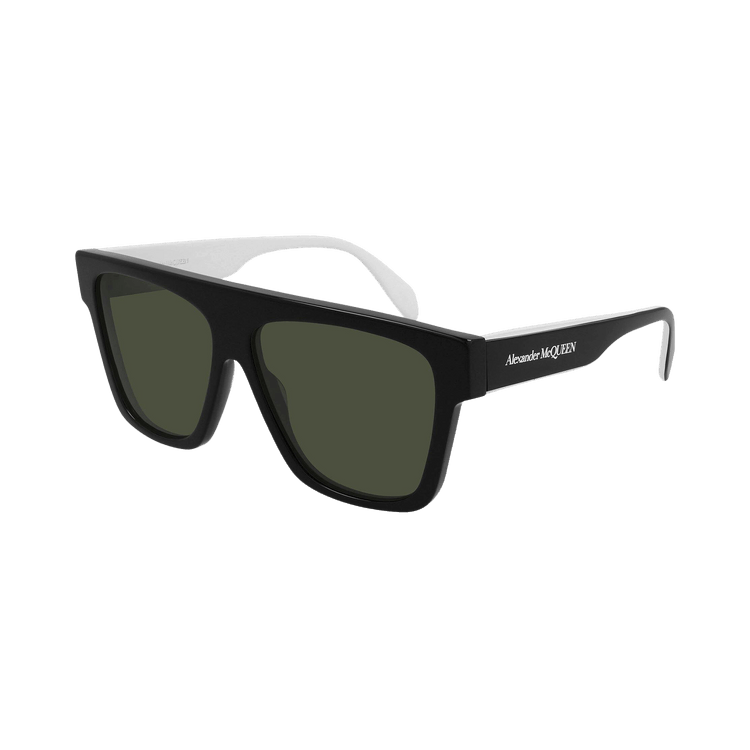 Alexander McQueen Square Sunglasses — Black – Green AM0302S 003