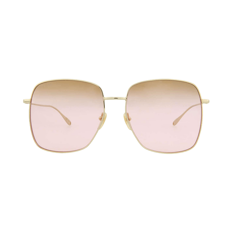 Gucci Square Sunglasses — Gold – Pink GG1031S 005