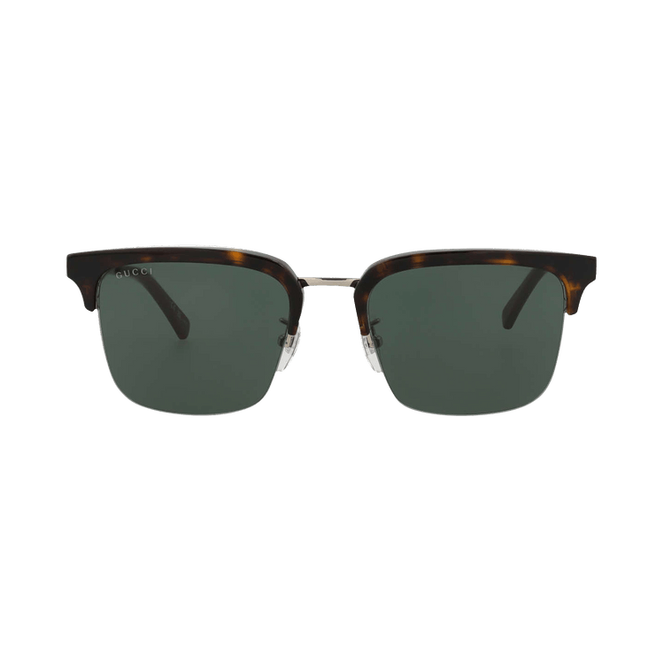 Gucci Square Sunglasses — Brown – Havana Silver Green GG1226S 003