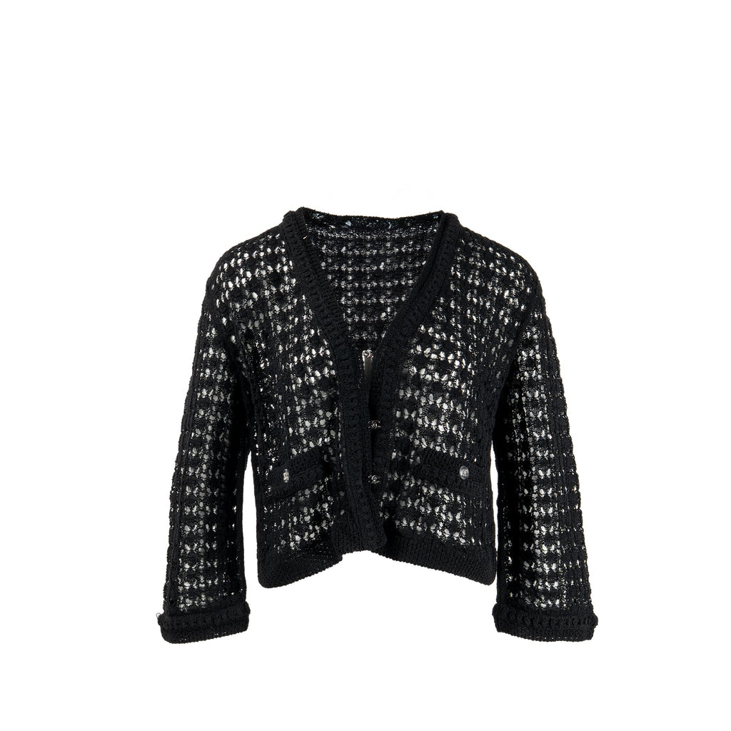 chanel-size-38-crochet-knit-cardigan-cotton-polyamide-black