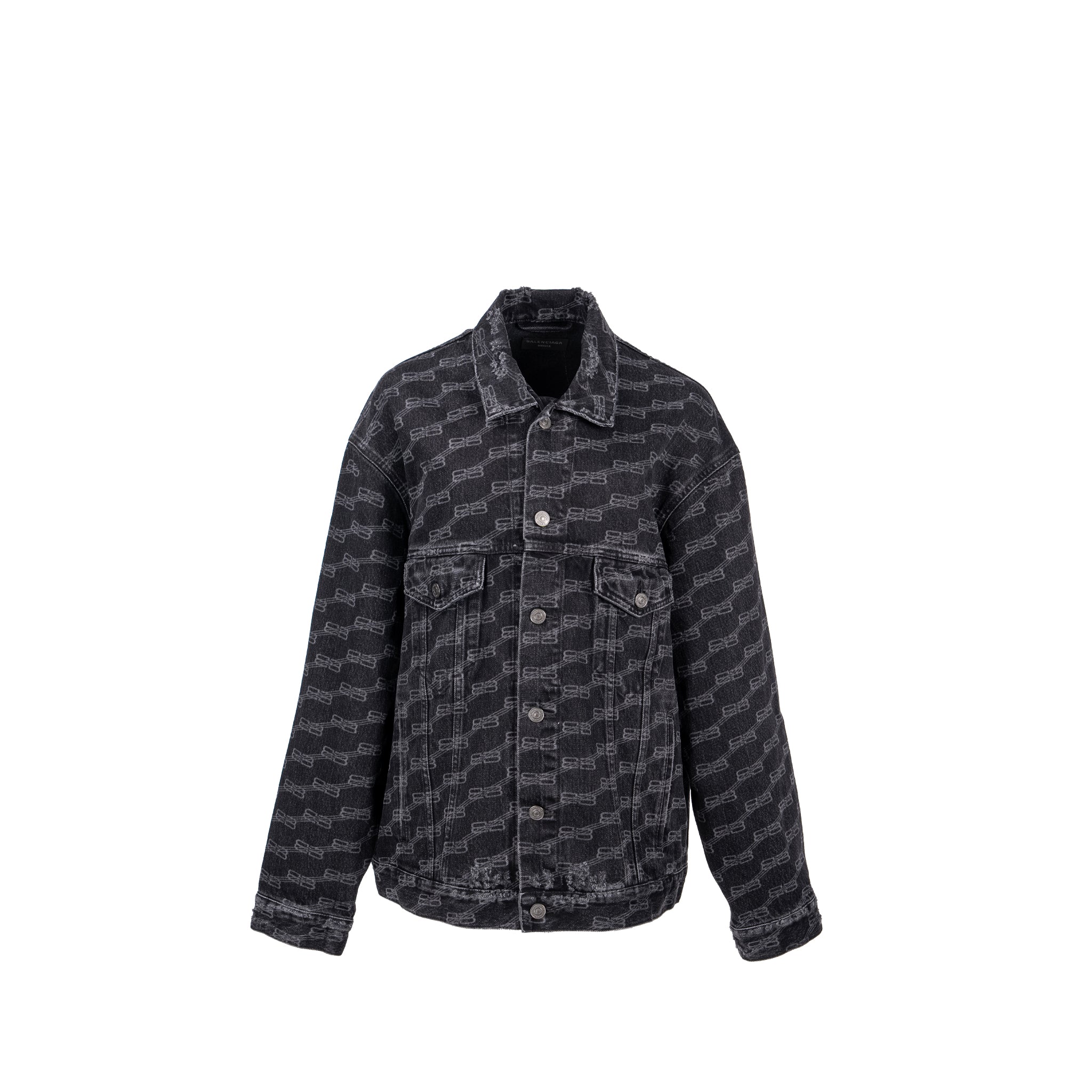 balenciaga-size-xs-oversized-logo-print-denim-jacket-black