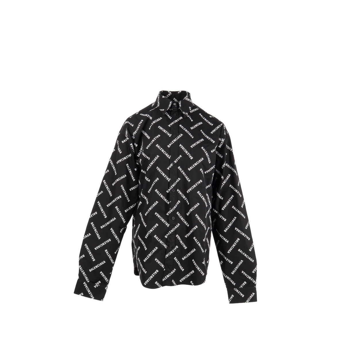balenciaga-size-37-diagonal-print-allover-shirt-black