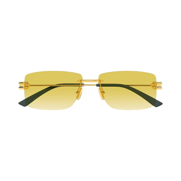 Bottega Veneta Rectangular Sunglasses — Gold