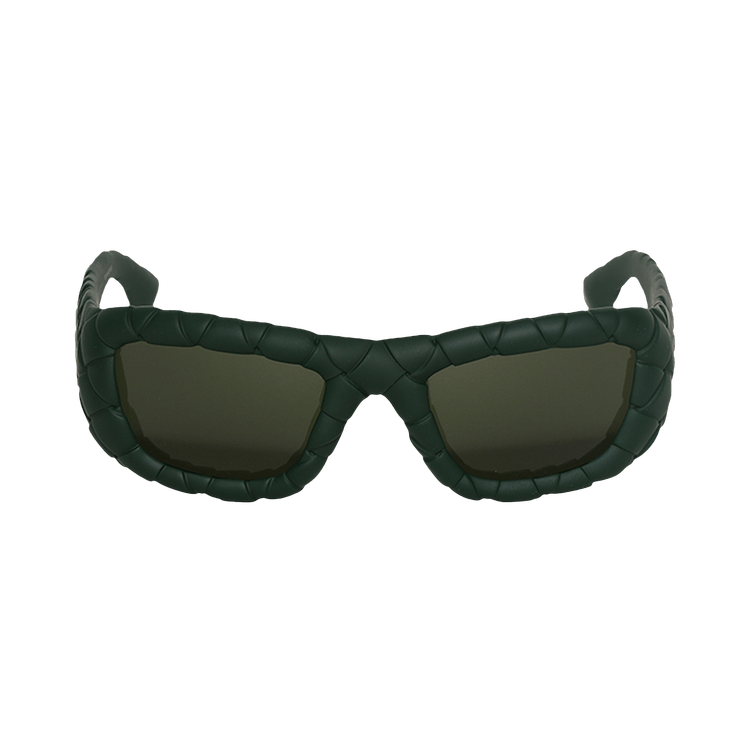 Bottega Veneta Intrecciato Rectangular Sunglasses — Black – BV1303S 008