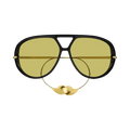 Bottega Veneta Drop Aviator Sunglasses — Black