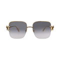 Alexander McQueen Square Sunglasses — Gold – Grey AM0371S 001