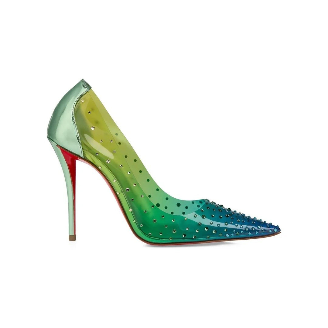 CHRISTIAN LOUBOUTIN MISS Z DEGRASTRASS PERLA RAINBOW & GREEN-BLUE