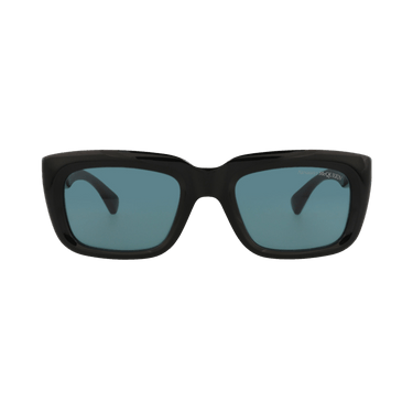 Alexander McQueen Square Sunglasses — Black – Green AM0431S 004