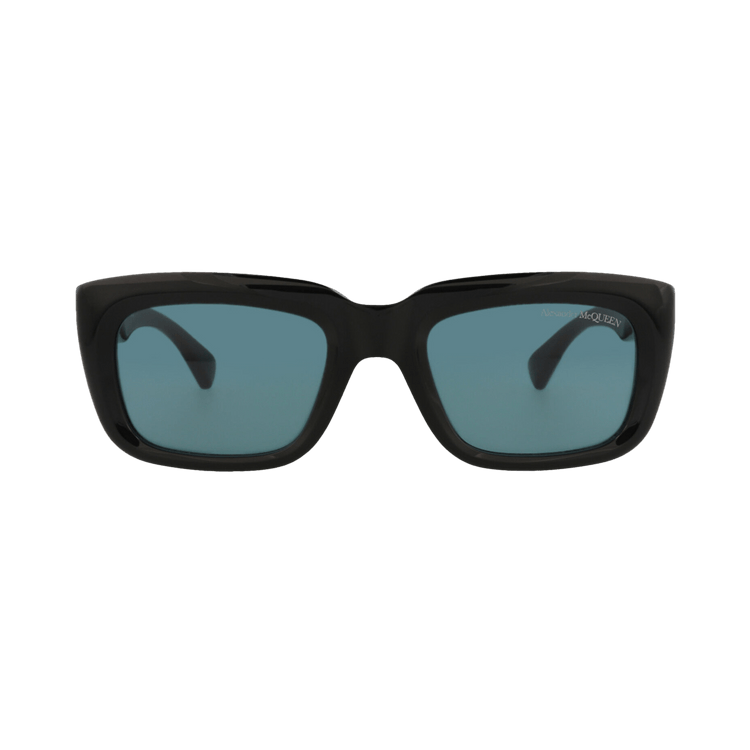 Alexander McQueen Square Sunglasses — Black – Green AM0431S 004