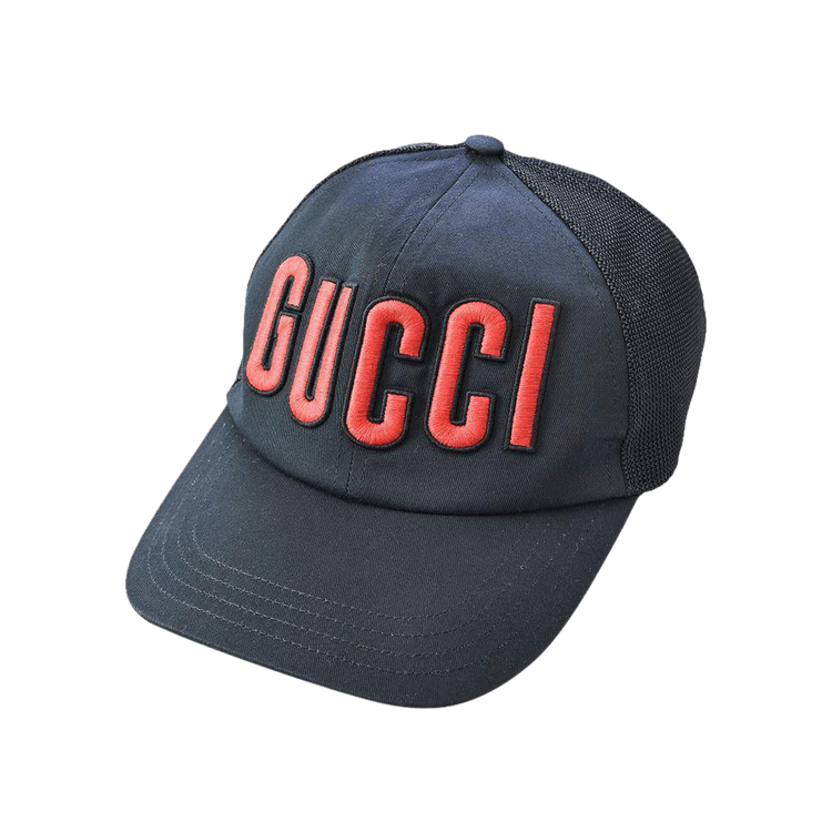 Gucci Embroidered Logo Baseball Cap 'Black/Red'