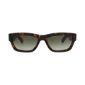 Alexander McQueen Square-Frame Recycled Acetate Sunglasses — Multi-Color – Havana Green AM0419S 30014614 00