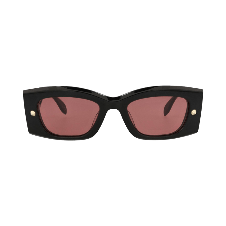 Alexander McQueen Square-Frame Recycled Acetate Sunglasses — Multi-Color – Black Red AM0426S 30014623 006