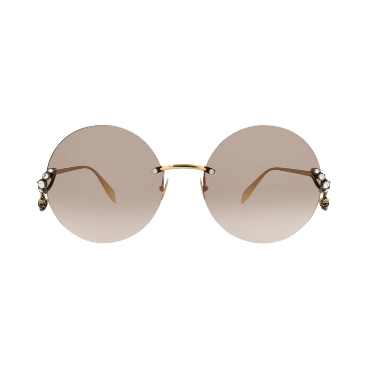 Alexander McQueen Round-Frame Metal Sunglasses — Multi-Color